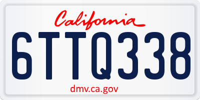 CA license plate 6TTQ338