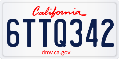 CA license plate 6TTQ342