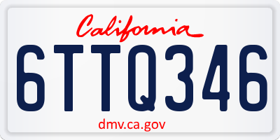 CA license plate 6TTQ346