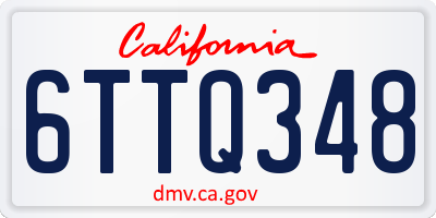 CA license plate 6TTQ348