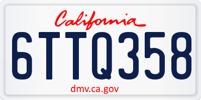 CA license plate 6TTQ358