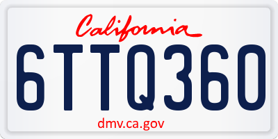 CA license plate 6TTQ360