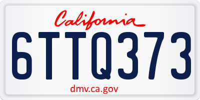 CA license plate 6TTQ373