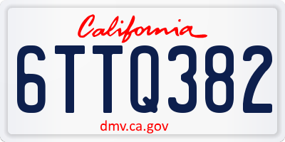 CA license plate 6TTQ382