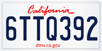 CA license plate 6TTQ392