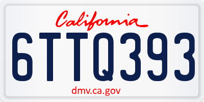 CA license plate 6TTQ393