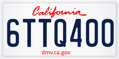 CA license plate 6TTQ400