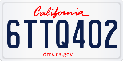 CA license plate 6TTQ402