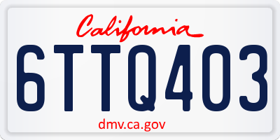 CA license plate 6TTQ403