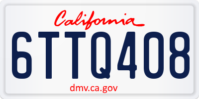 CA license plate 6TTQ408