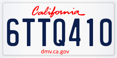 CA license plate 6TTQ410