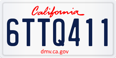 CA license plate 6TTQ411