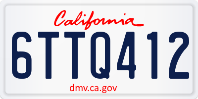 CA license plate 6TTQ412