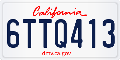 CA license plate 6TTQ413