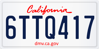 CA license plate 6TTQ417