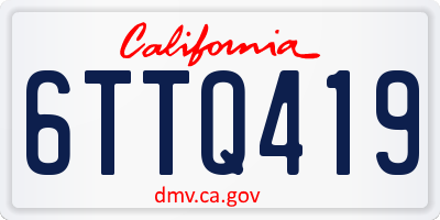 CA license plate 6TTQ419