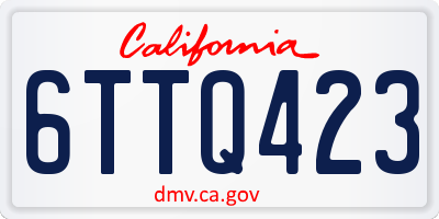 CA license plate 6TTQ423