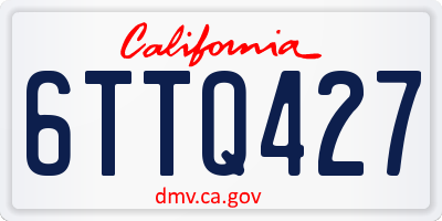 CA license plate 6TTQ427