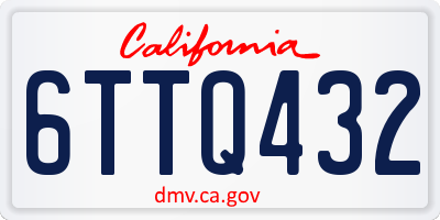 CA license plate 6TTQ432