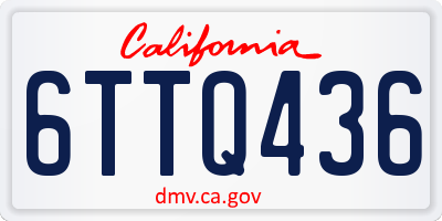 CA license plate 6TTQ436