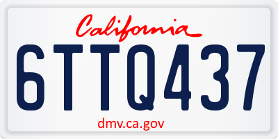 CA license plate 6TTQ437