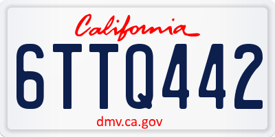 CA license plate 6TTQ442