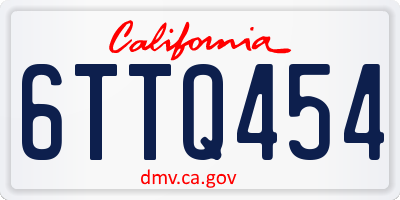 CA license plate 6TTQ454