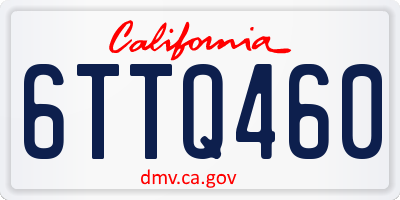 CA license plate 6TTQ460