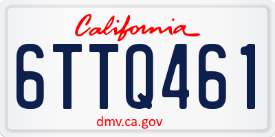 CA license plate 6TTQ461