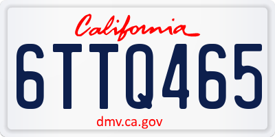 CA license plate 6TTQ465