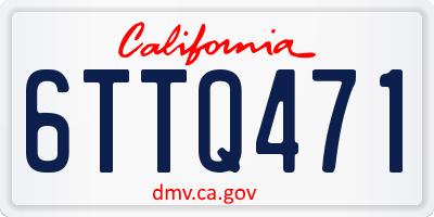 CA license plate 6TTQ471