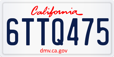 CA license plate 6TTQ475