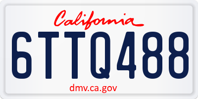 CA license plate 6TTQ488