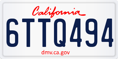 CA license plate 6TTQ494
