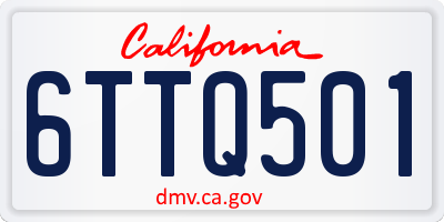 CA license plate 6TTQ501