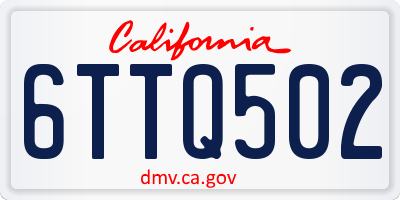 CA license plate 6TTQ502