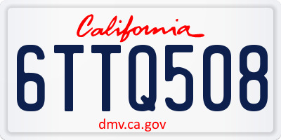 CA license plate 6TTQ508