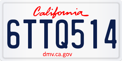 CA license plate 6TTQ514