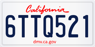 CA license plate 6TTQ521