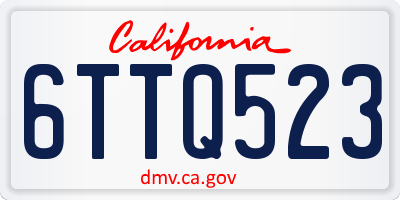 CA license plate 6TTQ523