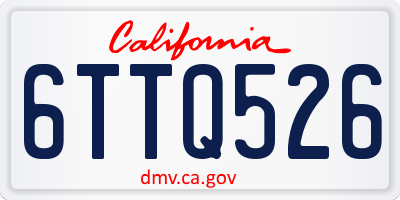 CA license plate 6TTQ526