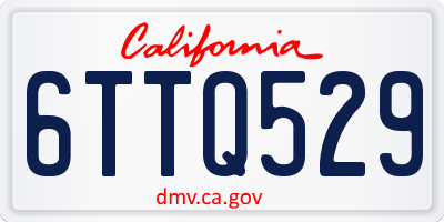 CA license plate 6TTQ529