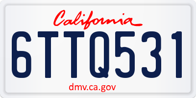 CA license plate 6TTQ531
