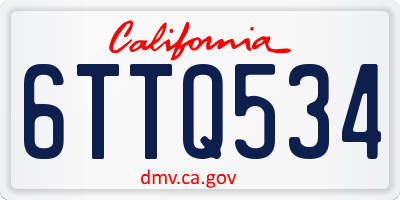 CA license plate 6TTQ534