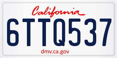 CA license plate 6TTQ537
