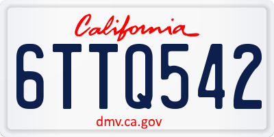 CA license plate 6TTQ542