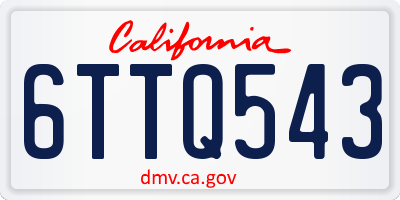 CA license plate 6TTQ543