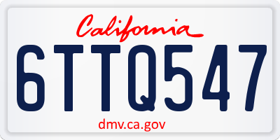 CA license plate 6TTQ547