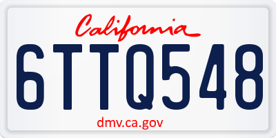 CA license plate 6TTQ548