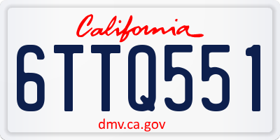 CA license plate 6TTQ551